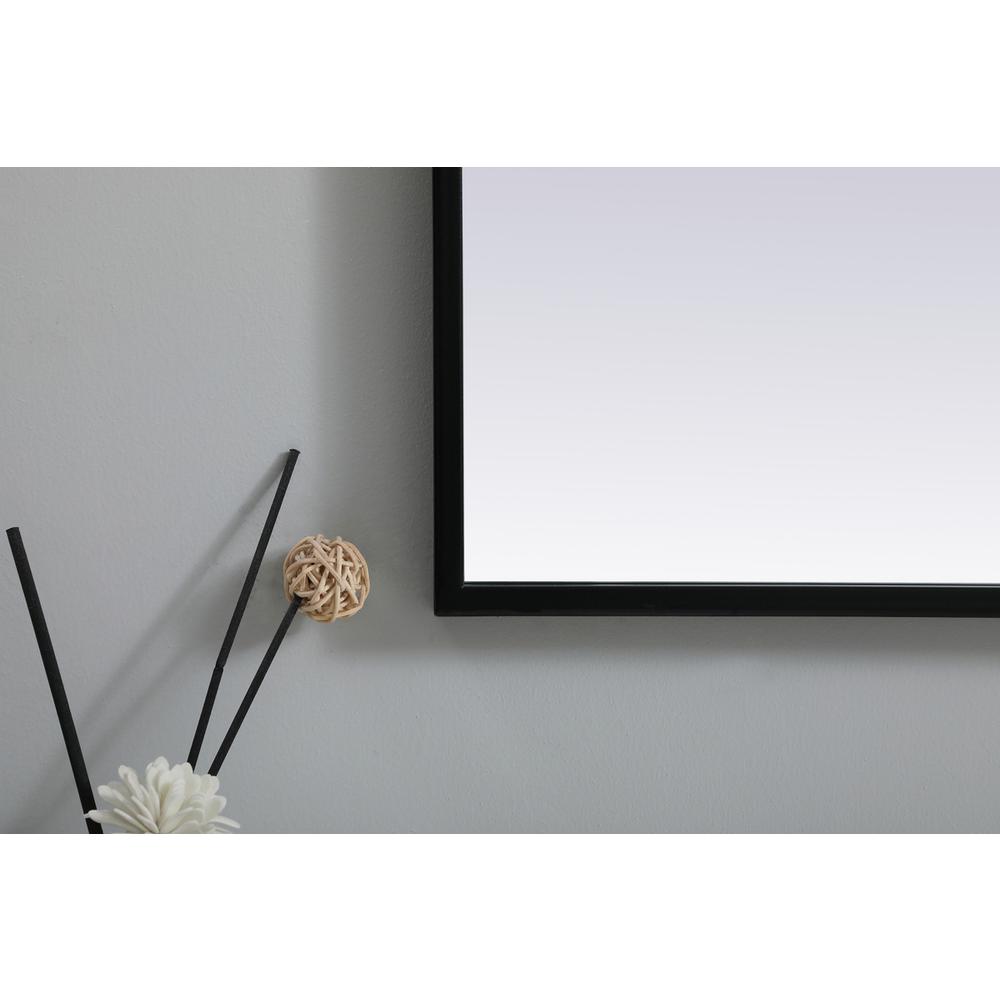 Metal Frame Arch Mirror 22x30 Inch in Black. Picture 5