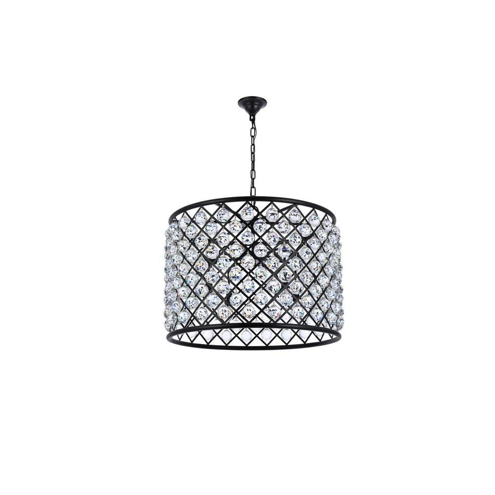 Madison 8 light Matte Black Chandelier Clear Royal Cut Crystal. Picture 6