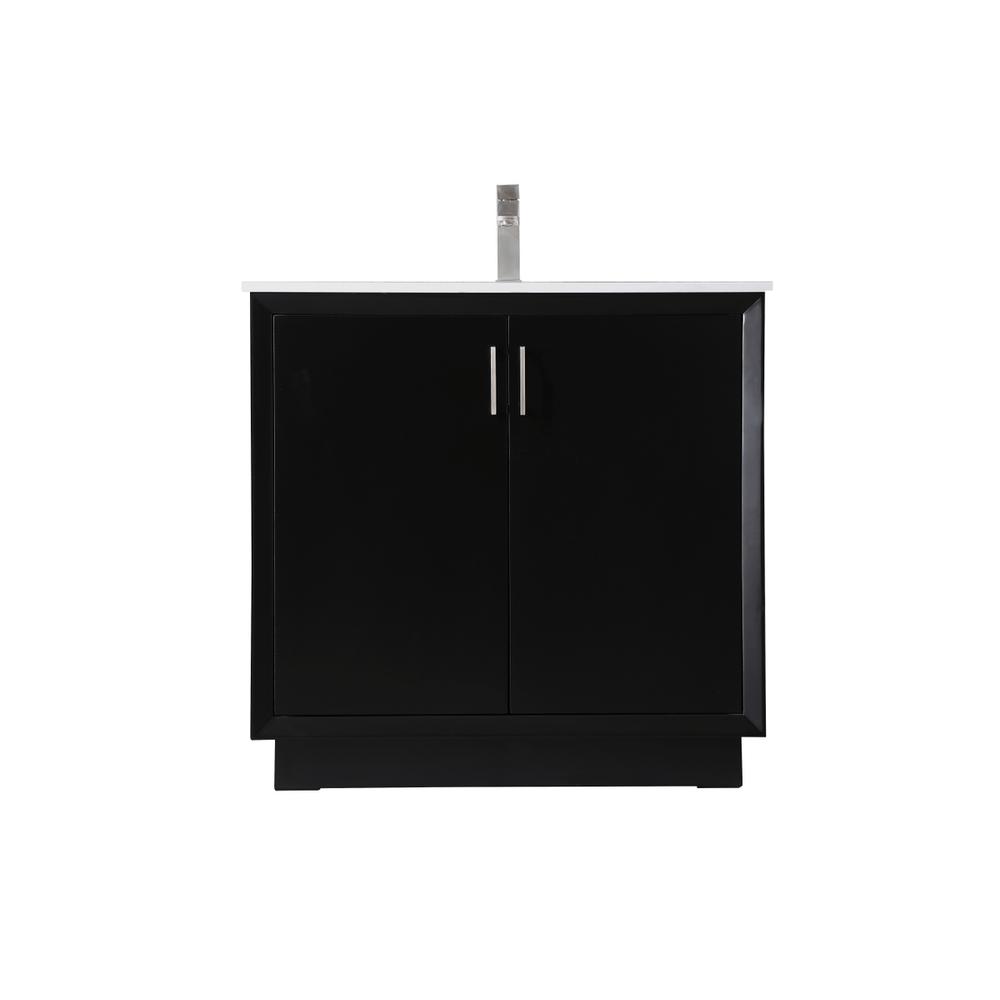 36 Inch SIngle Bathroom Vanity In Black. Picture 1