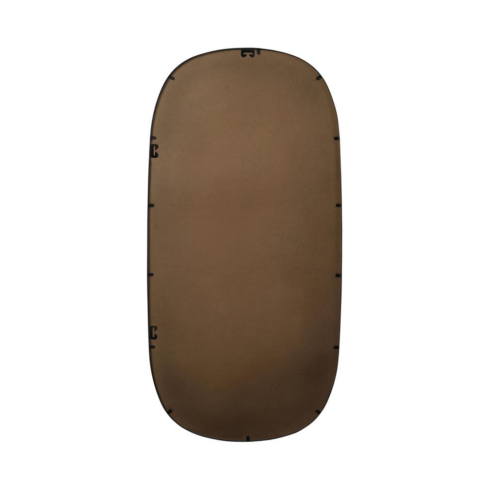 Metal Frame Oval Mirror 30x60 Inch in Black. Picture 10
