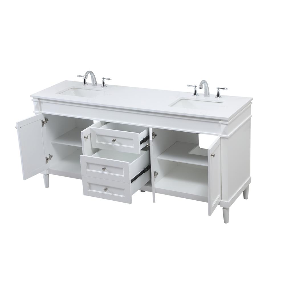 72 inch double bathroom vanity in white. Picture 9