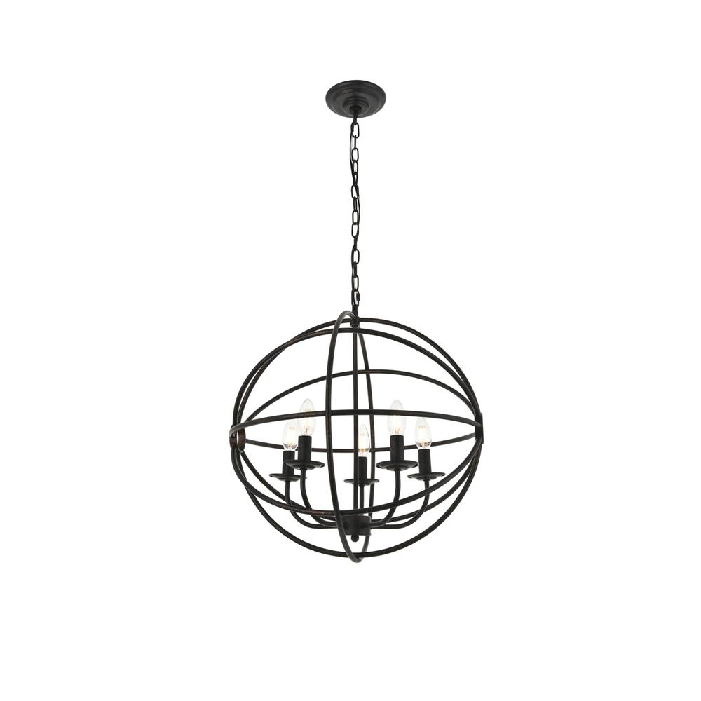 Octavia 5 light dark brown Pendant. Picture 3