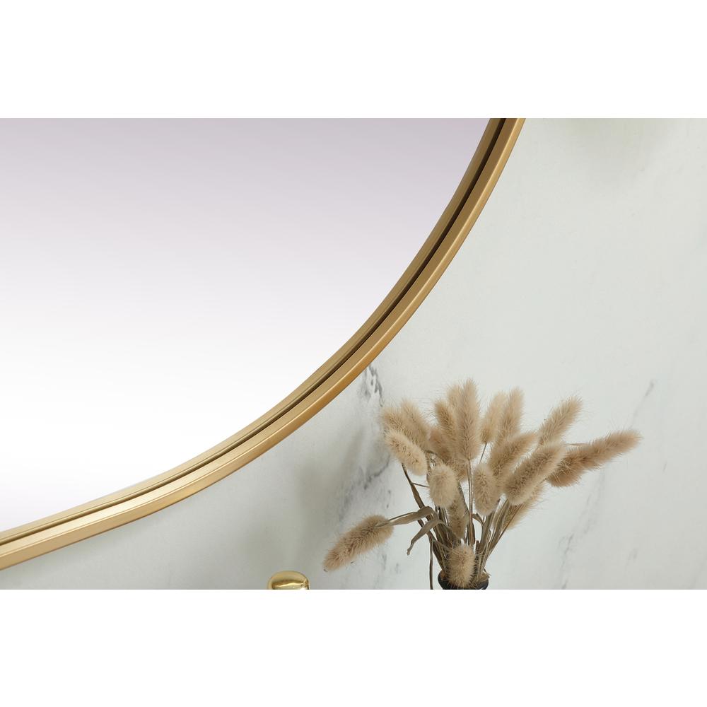 Metal Frame Oval Mirror 30x48 Inch in Brass. Picture 6