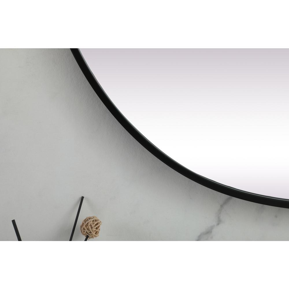 Metal Frame Oval Mirror 30x60 Inch in Black. Picture 5