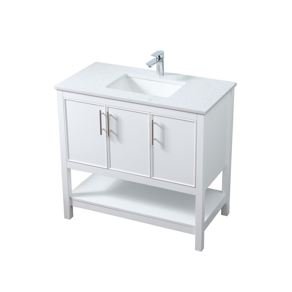 36 Inch SIngle Bathroom Vanity In White. Picture 8