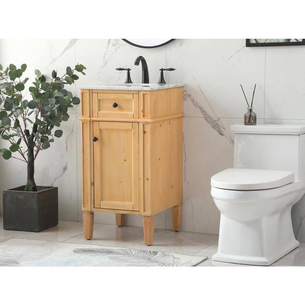 18 inch Single bathroom vanity in natural wood. Picture 2