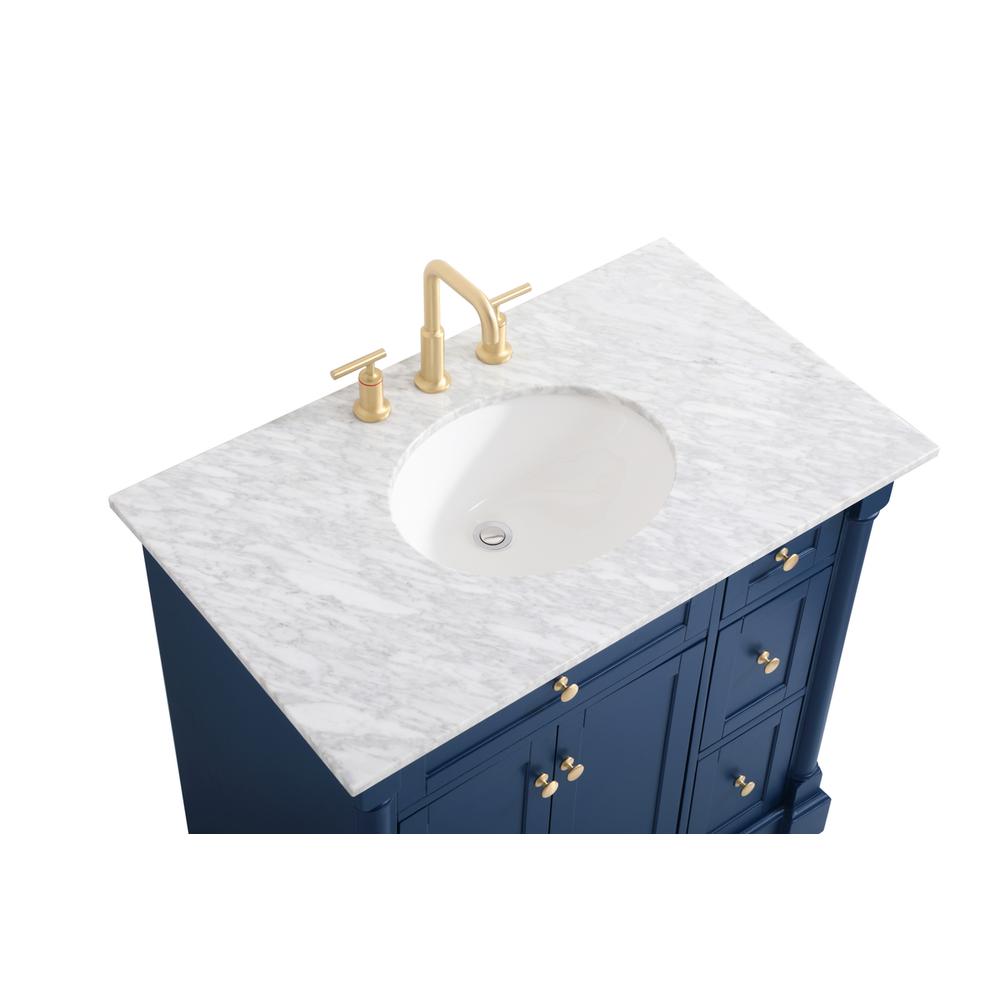 36 inch Single bathroom vanity in  Blue. Picture 10