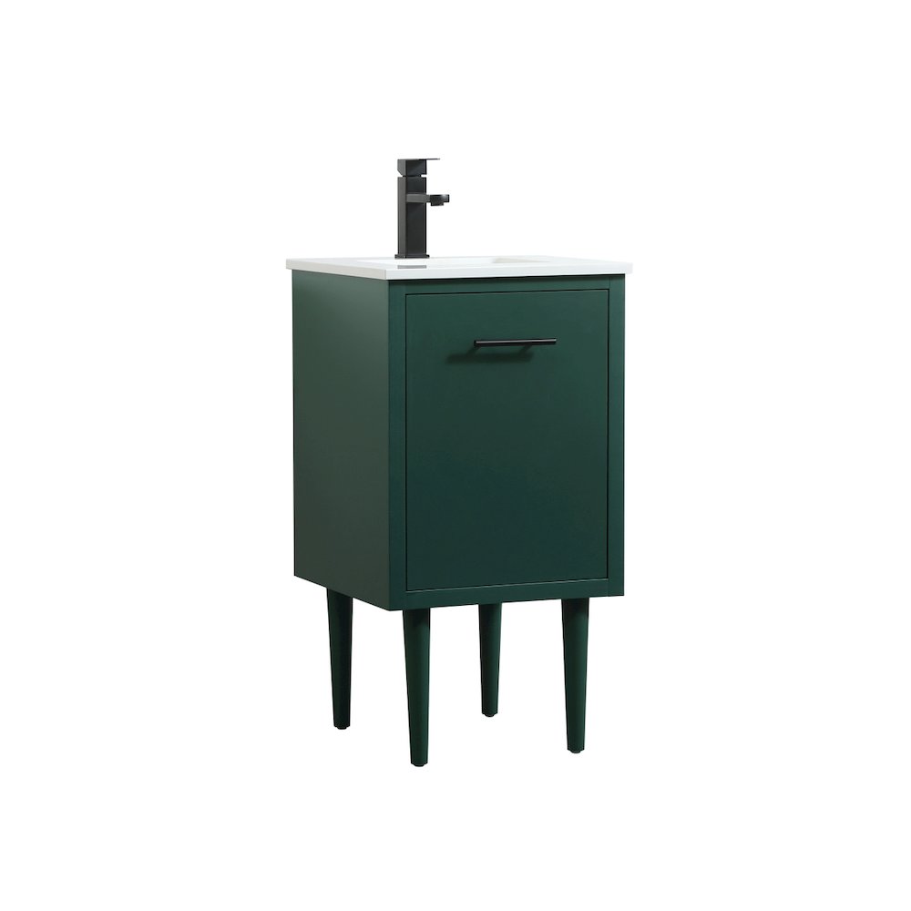18 Inch Single Bathroom Vanity In Green. Picture 11