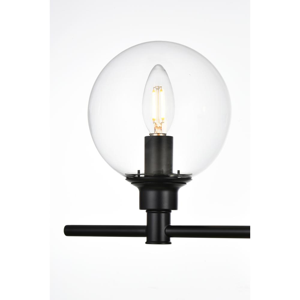 Jaelynn 3 light Black and Clear Bath Sconce. Picture 3
