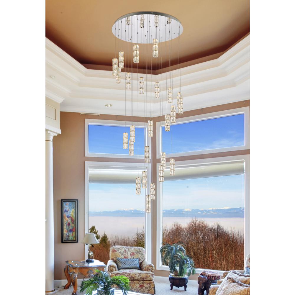 Polaris 42 inch LED chandelier in chrome. Picture 7