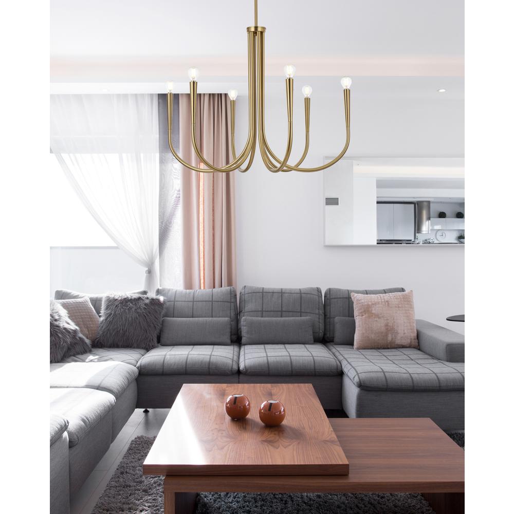 Layne 30 inch chandelier in Gold. Picture 8