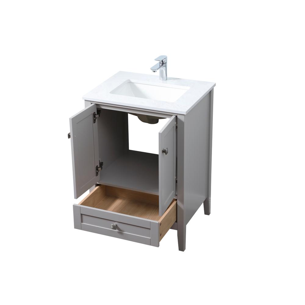 24 Inch SIngle Bathroom Vanity In Grey. Picture 9
