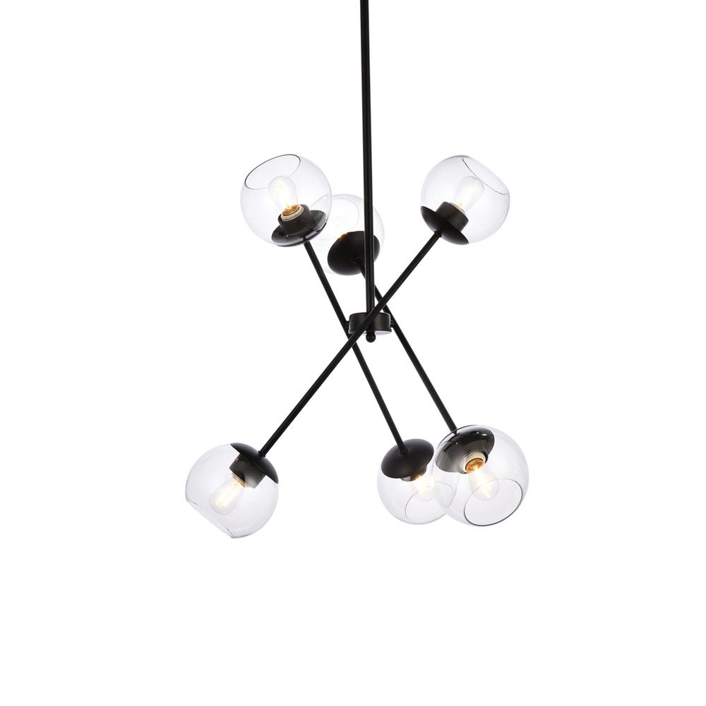 Axl 24 inch pendant in black with clear shade. Picture 2