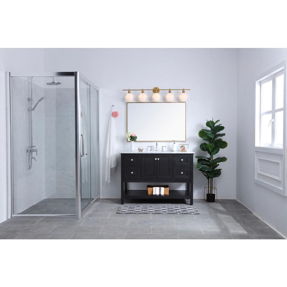 Gene 5 light Brass and Frosted white glass Wall sconce. Picture 14