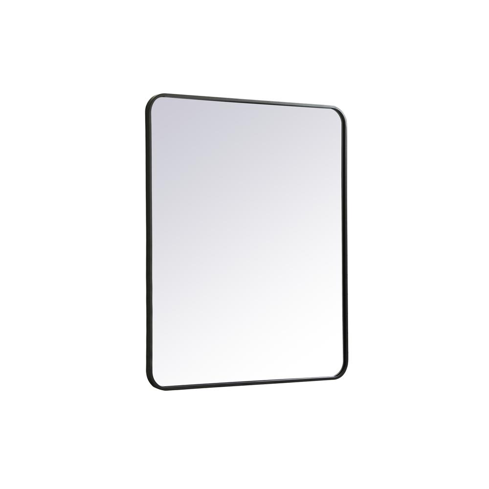Soft corner metal rectangular mirror 30x36 inch in Black. Picture 7