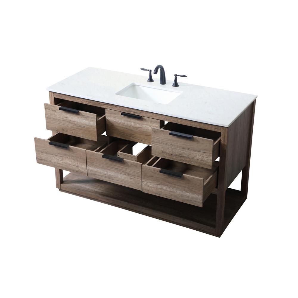 54 Inch SIngle Bathroom Vanity In Natural Oak. Picture 9