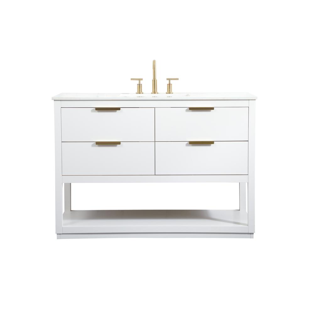 48 inch Single bathroom vanity in white. Picture 1