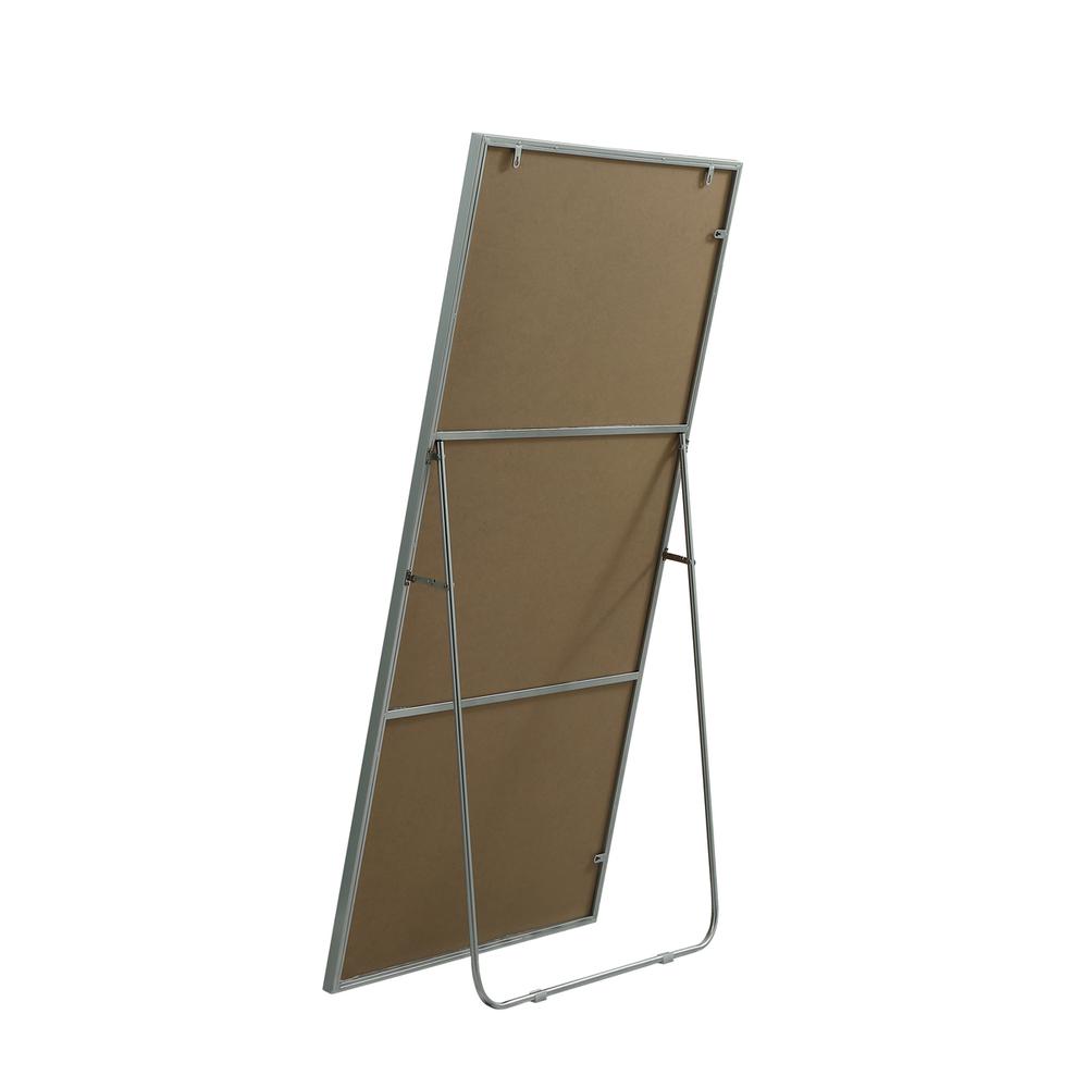 Metal Frame Rectangle Full Length Mirror 30x60 Inch in Silver. Picture 6