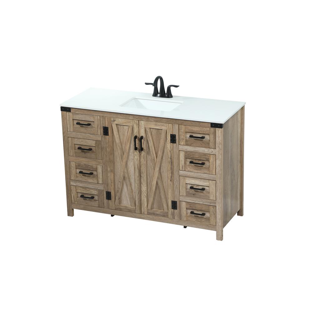 48 inch Single bathroom vanity in natural oak. Picture 8