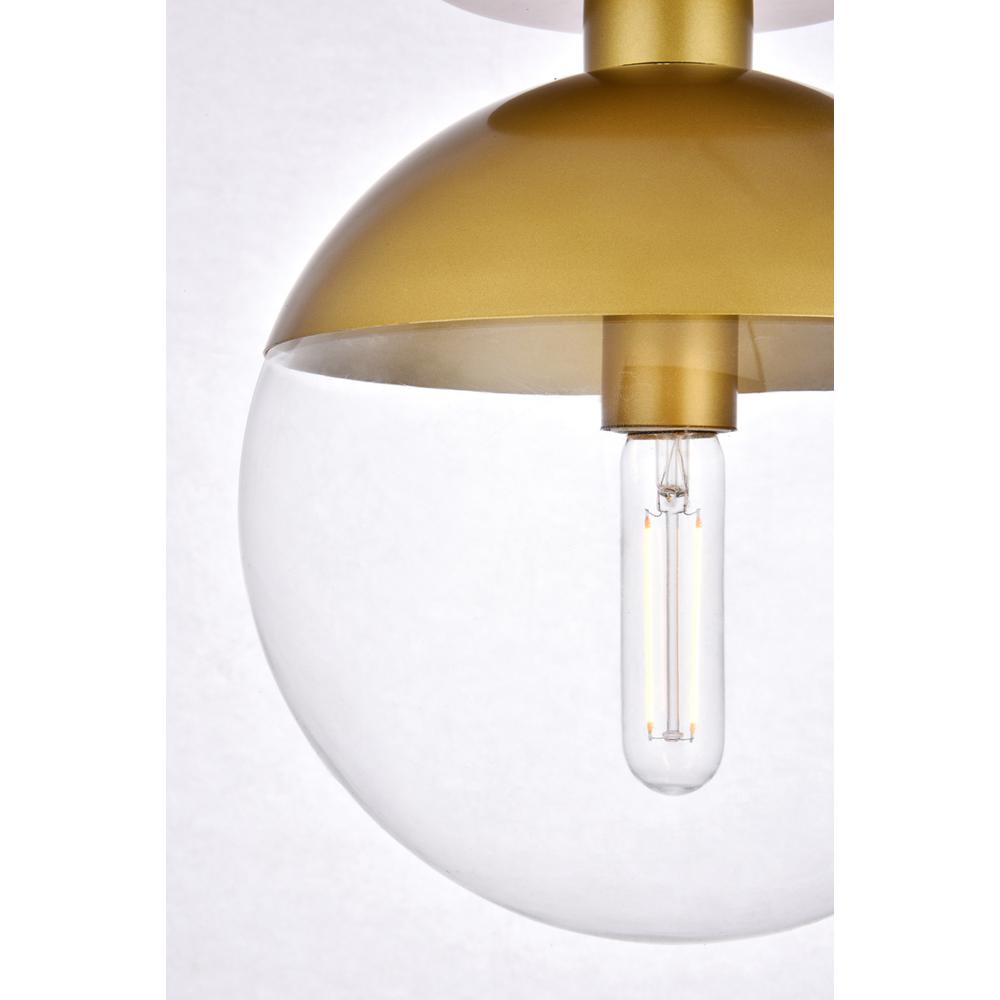 Eclipse 1 Light Brass Flush Mount With Clear Glass. Picture 3
