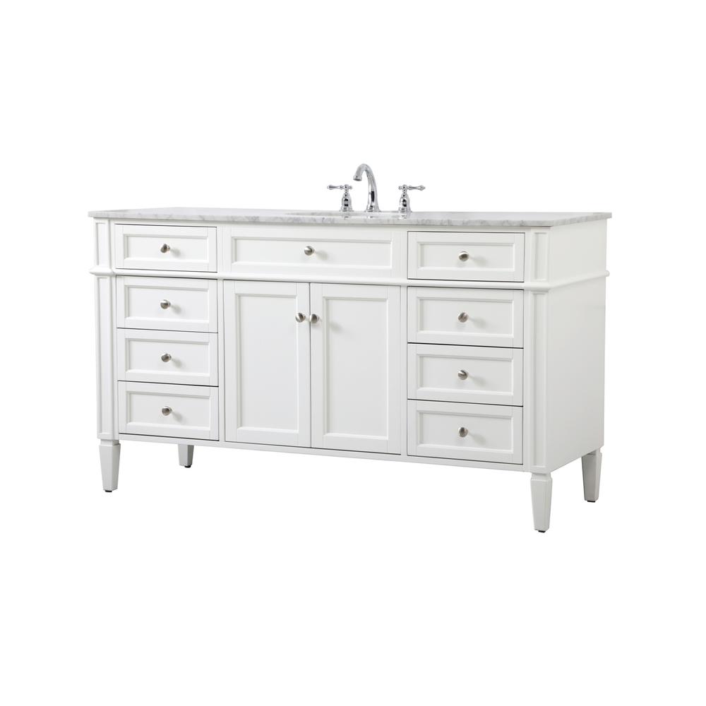 60 inch Single bathroom vanity in white. Picture 7