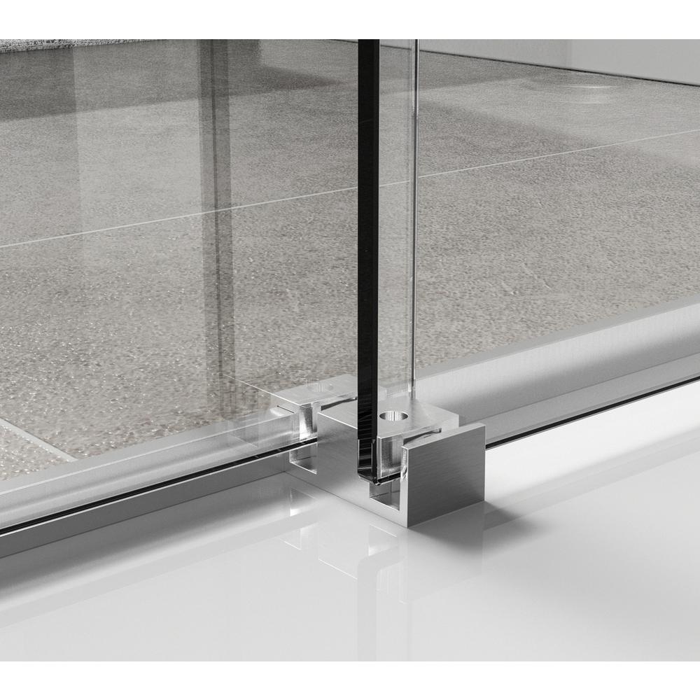 Semi-frameless shower door 48 x 76 Brushed Nickel. Picture 9