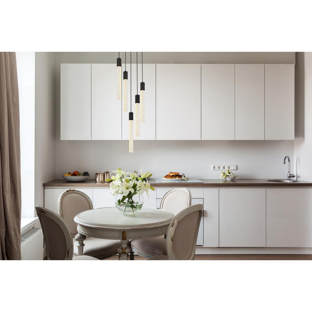 Weston 5 lights pendant in black. Picture 7