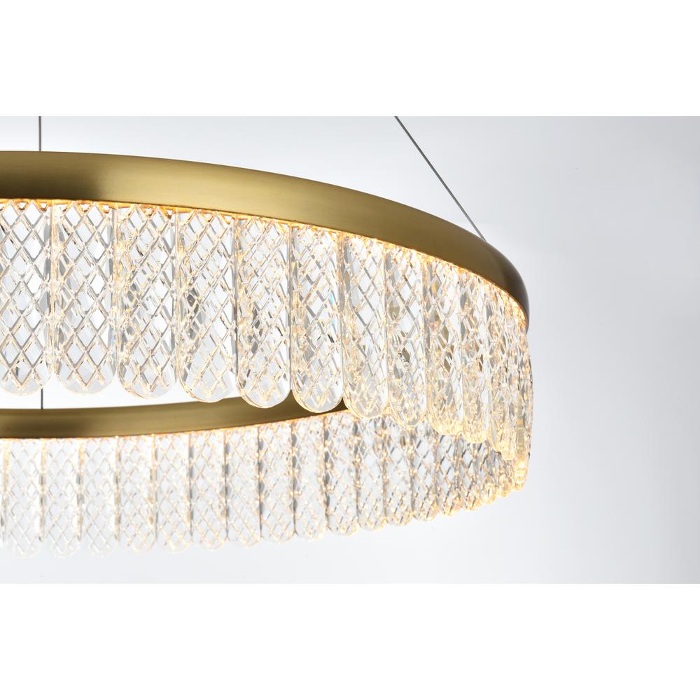 Rune 24 inch Adjustable LED chandelier in Satin Gold. Picture 5