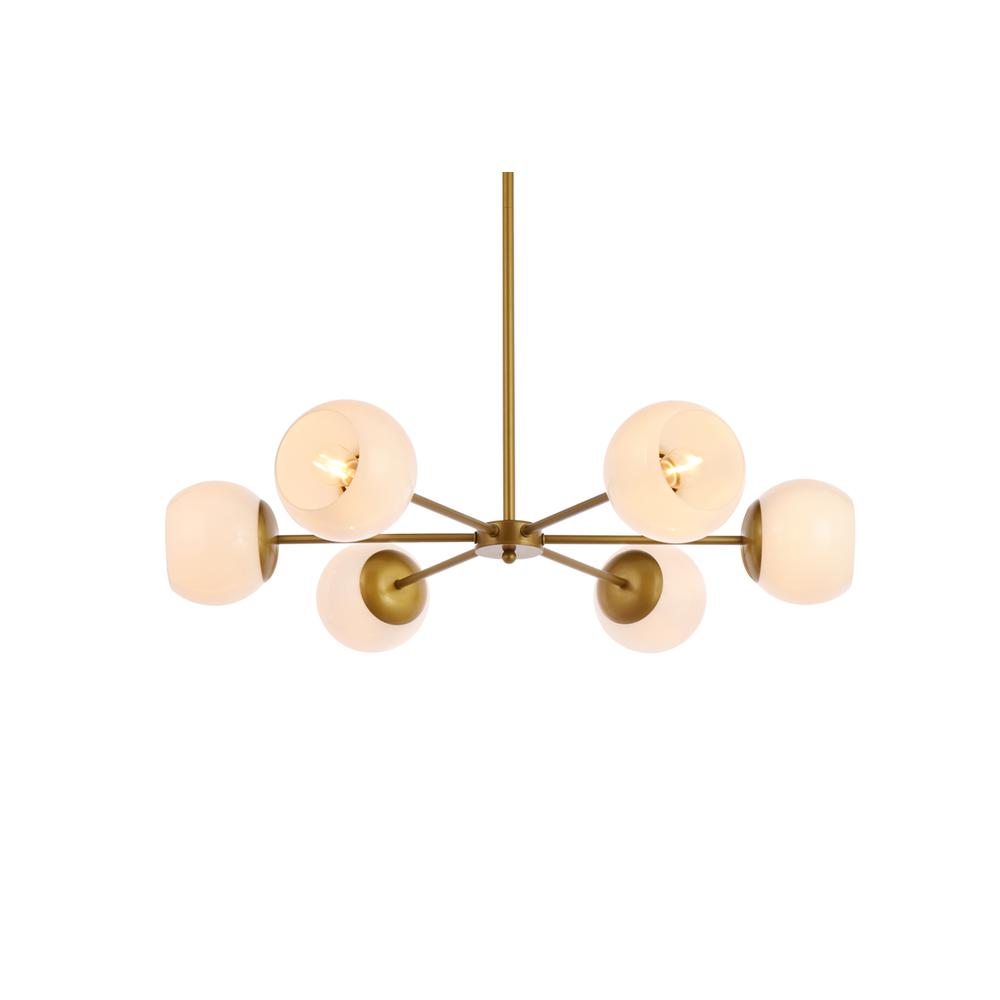 Briggs 30 inch pendant in brass with white shade. Picture 2