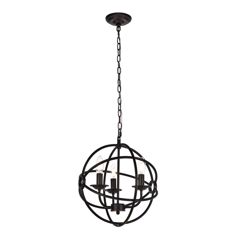 Octavia Collection Pendant D14 H15 Lt:3 Dark brown Finish. Picture 2