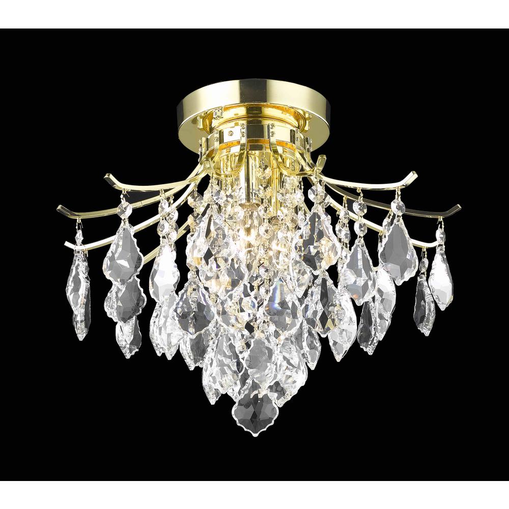 Amelia Collection Flush Mount D16in H12in Lt:3 Gold Finish. Picture 1