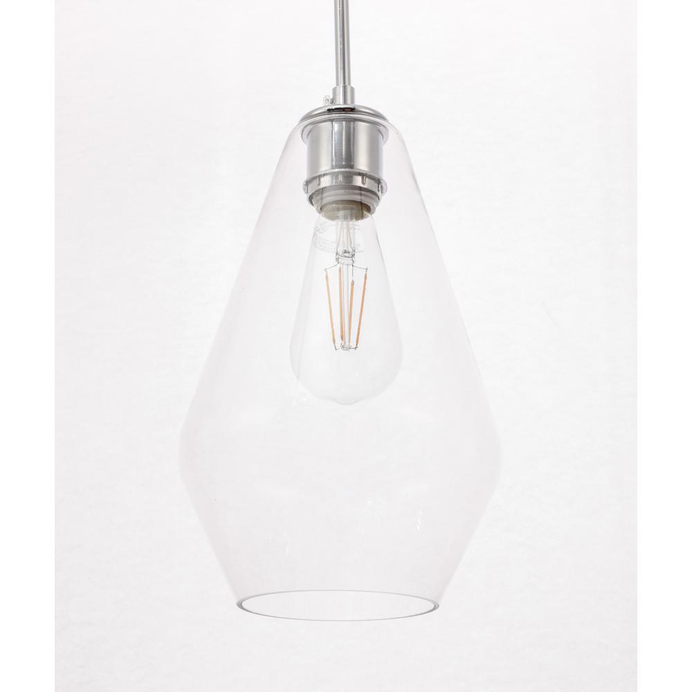 Gene 1 light Chrome and Clear glass pendant. Picture 10