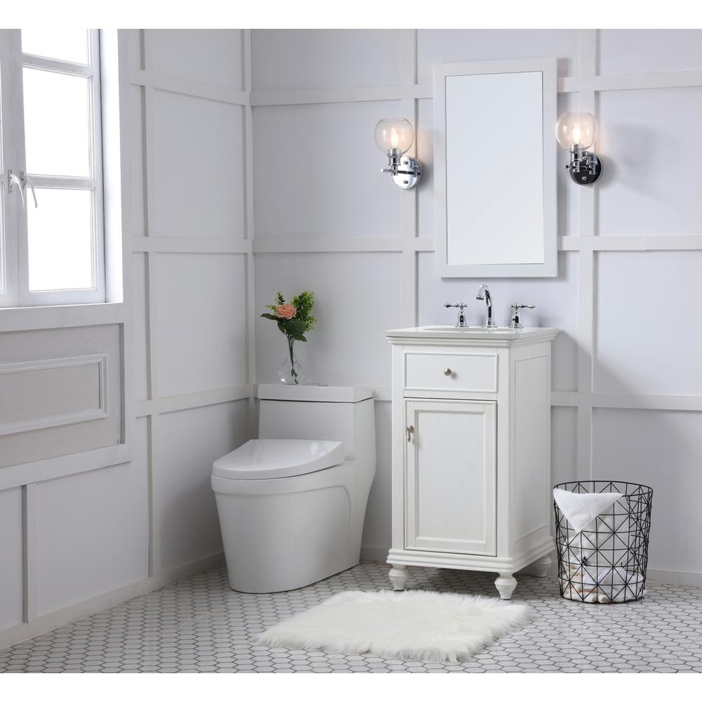 19 inch Single Bathroom vanity in antique white. Picture 8