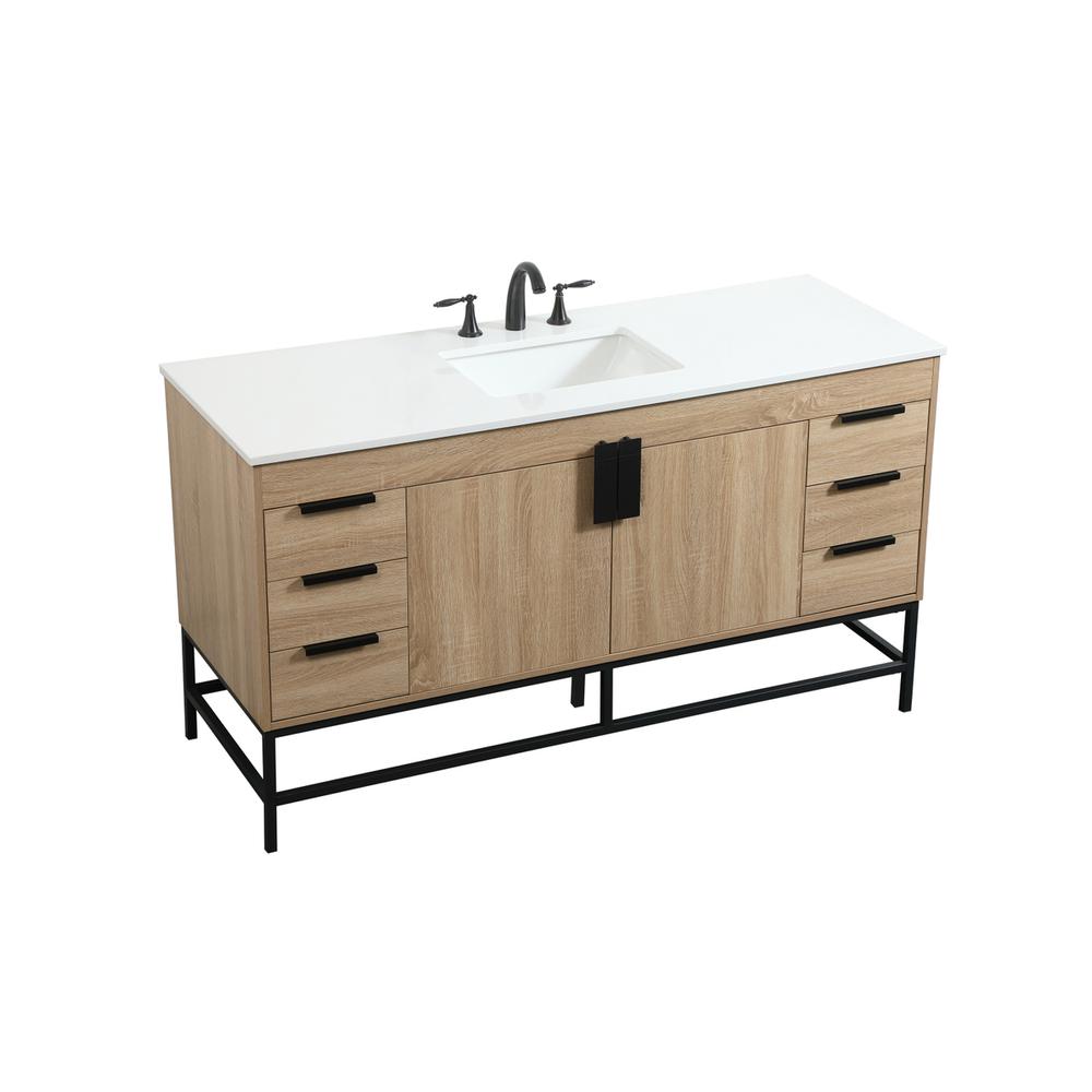60 inch Single bathroom vanity in mango wood. Picture 8