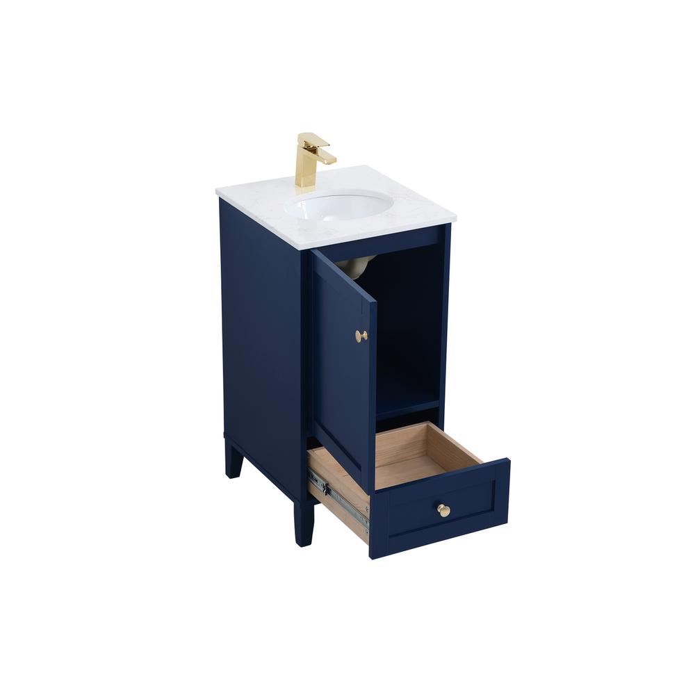 18 inch Single Bathroom Vanity in Blue. Picture 8