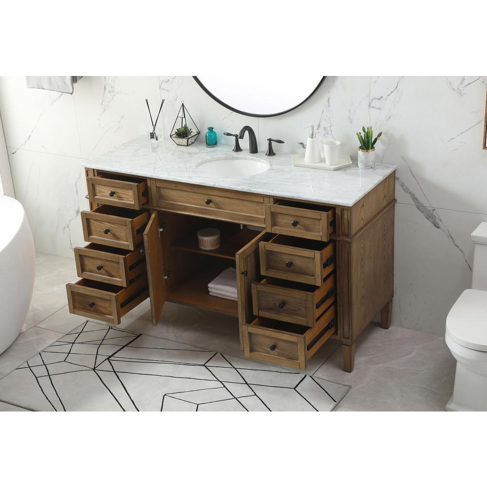 60 inch Single bathroom vanity in driftwood. Picture 3