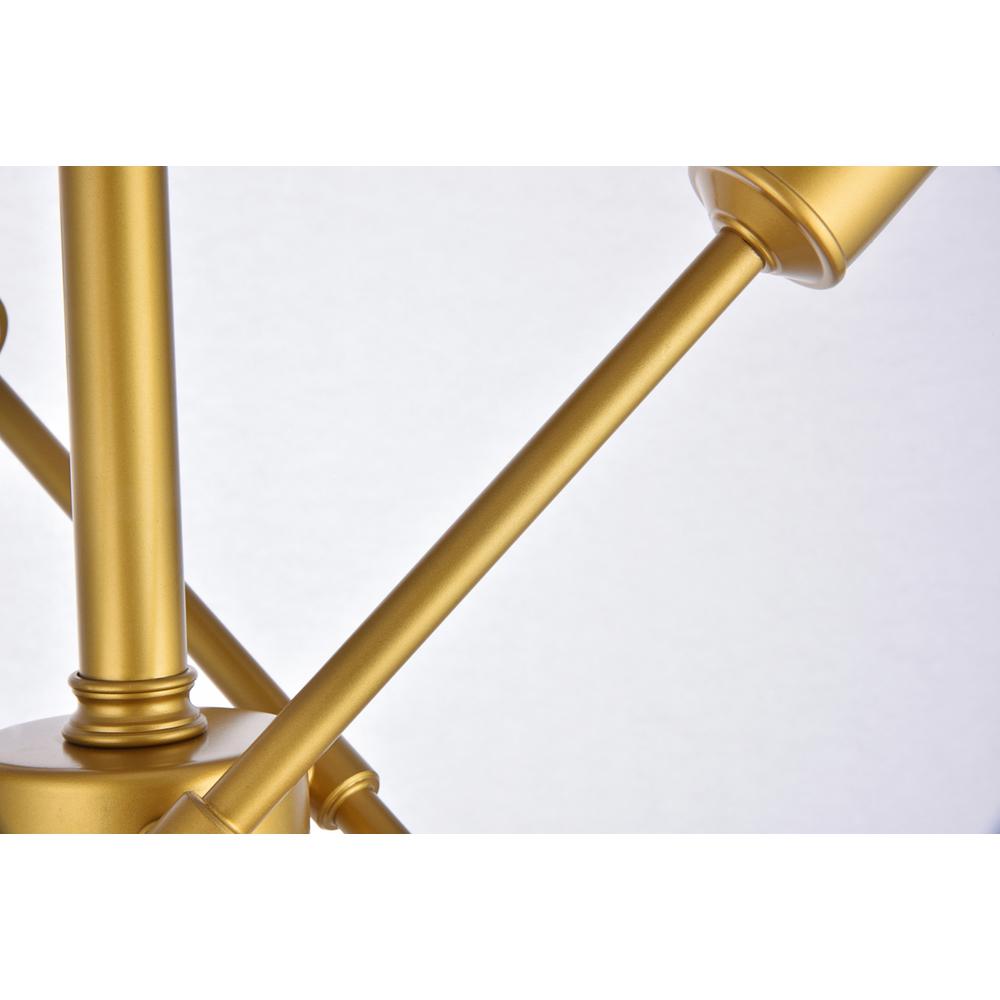Axel 6 Lights Brass Flush Mount. Picture 5