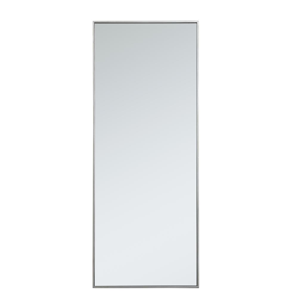 Metal frame rectangle mirror 24 inch in silver. Picture 1