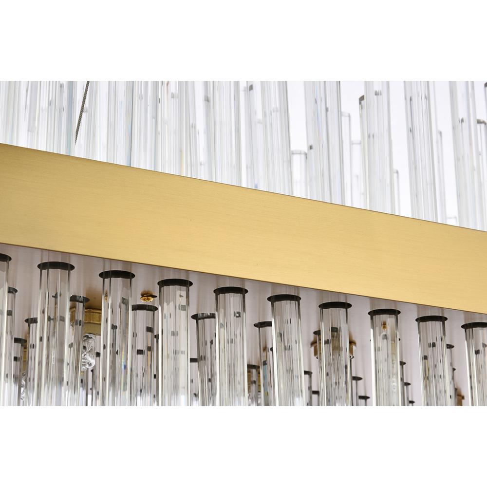 Dallas 42 inch rectangle crystal pendant in satin gold. Picture 5