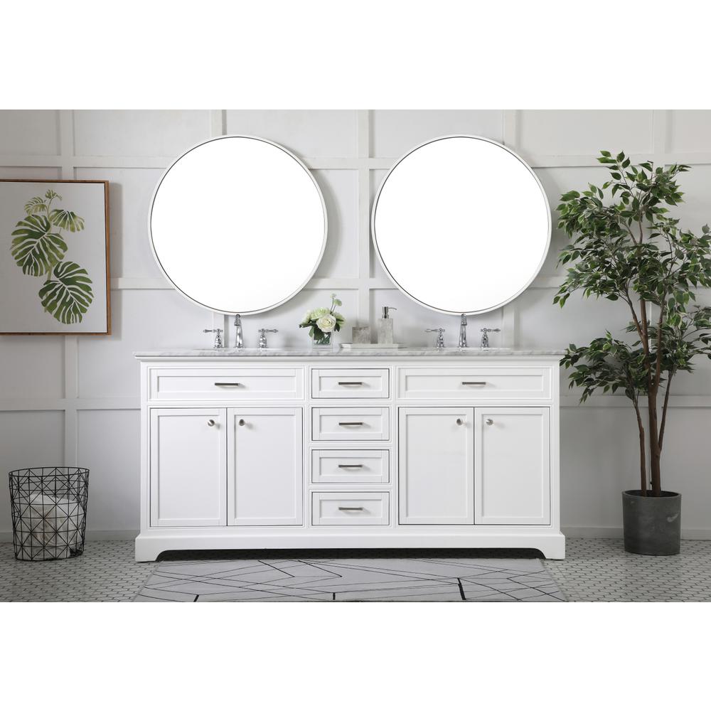72 inch double bathroom vanity in white. Picture 2