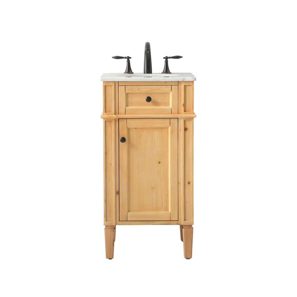 18 inch Single bathroom vanity in natural wood. Picture 1