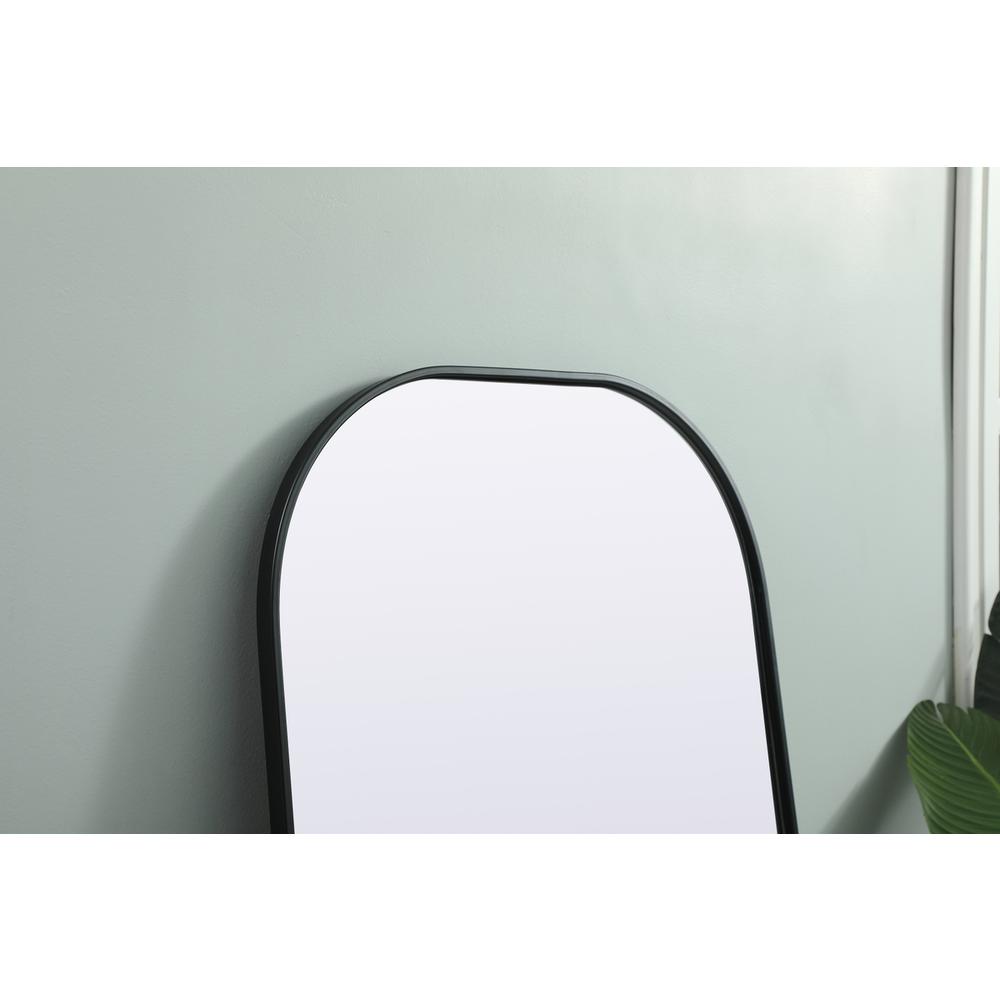 Metal Frame Arch Full Length Mirror 28x66 Inch in Black. Picture 5