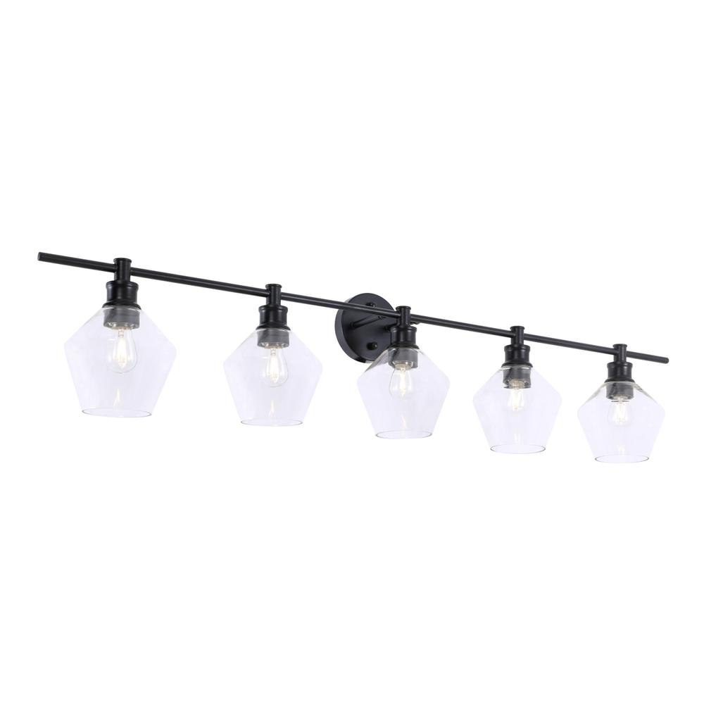 Gene 5 light Black and Clear glass Wall sconce. Picture 13