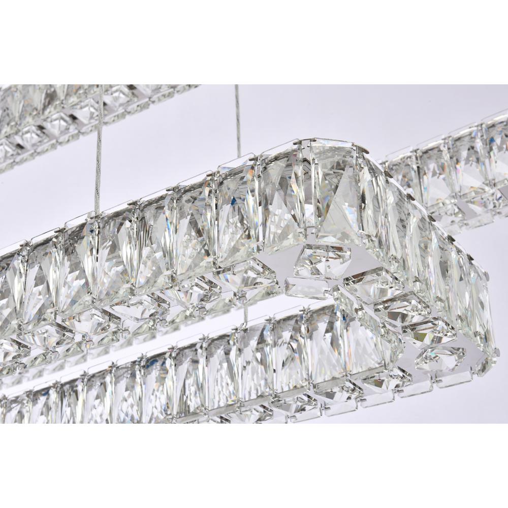 Monroe 50 inch LED triple rectangle pendant in chrome. Picture 3