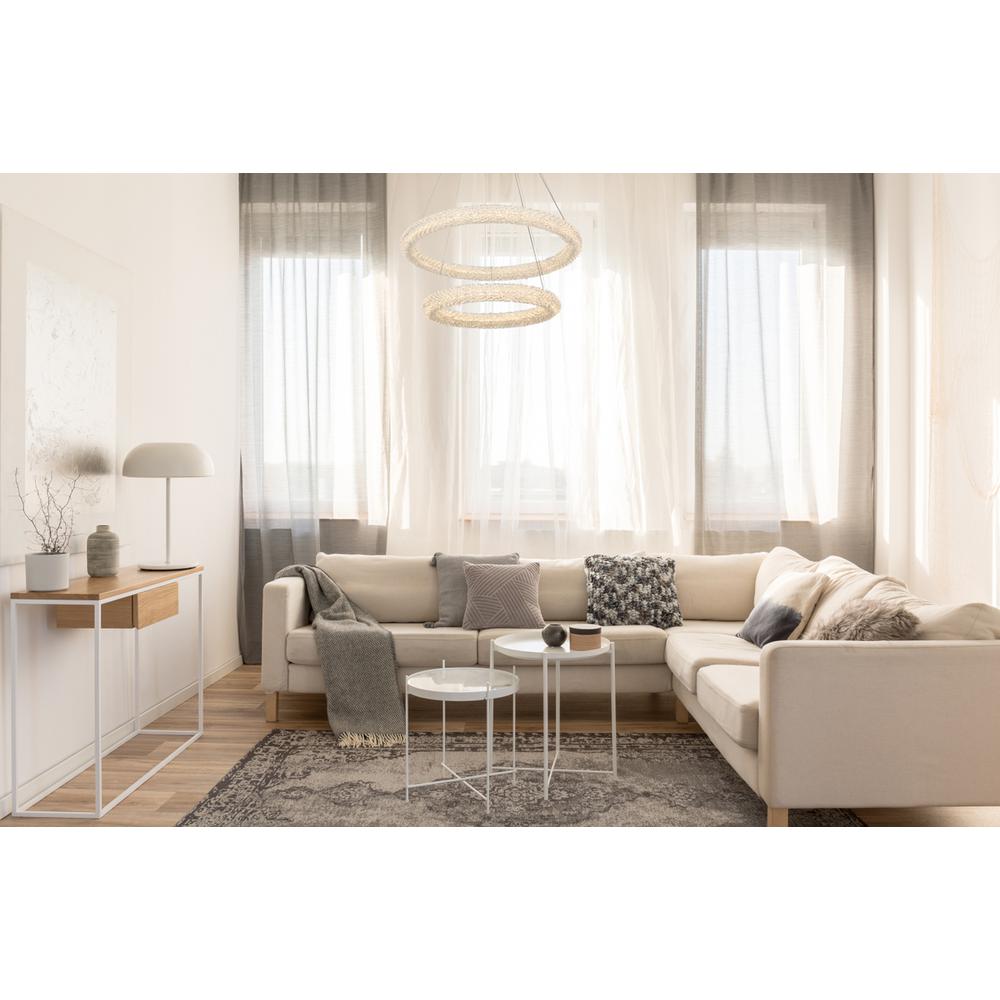 Bowen 28 inch Adjustable LED Chandelier in Chrome. Picture 11