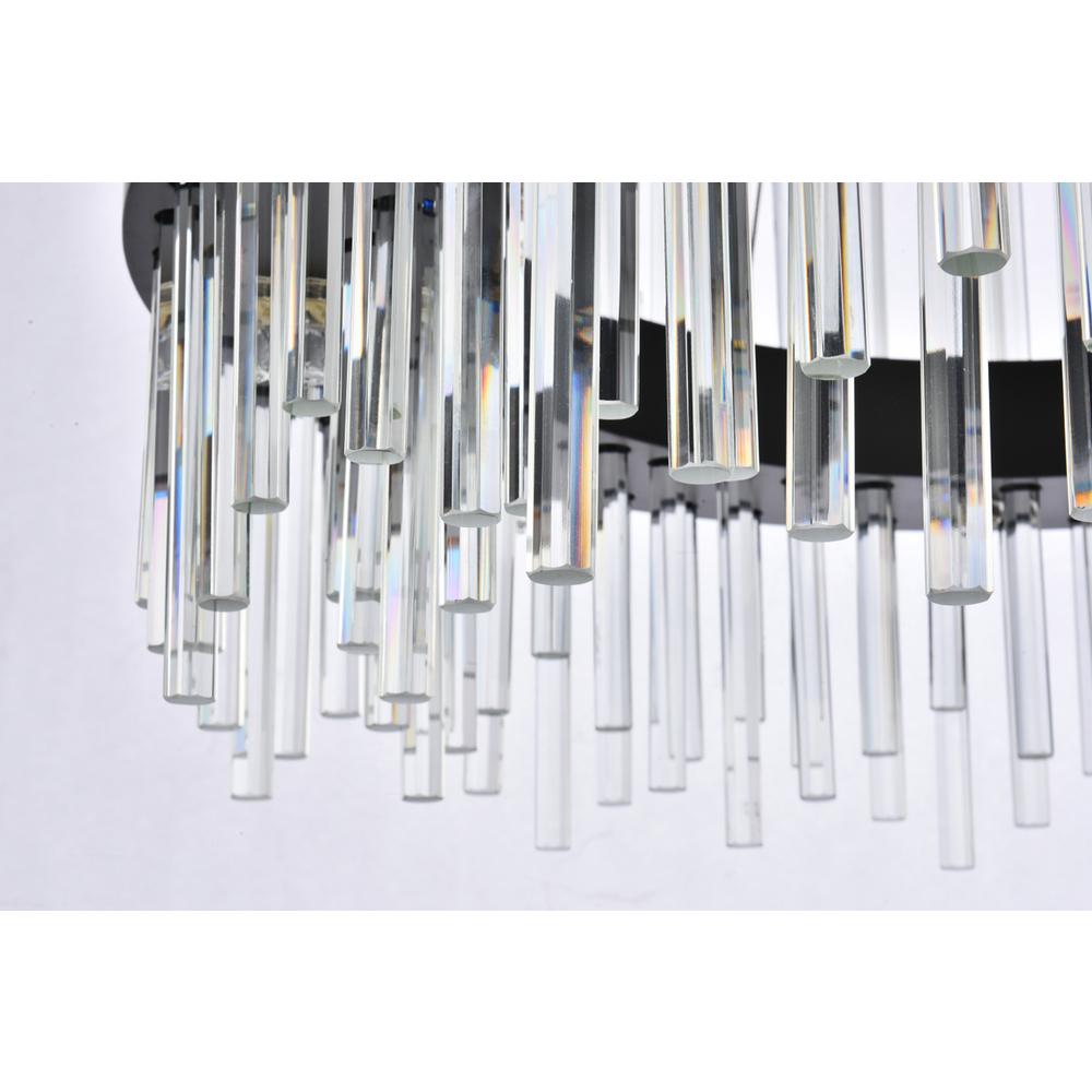 Dallas 25 inch round crystal pendant in black. Picture 3