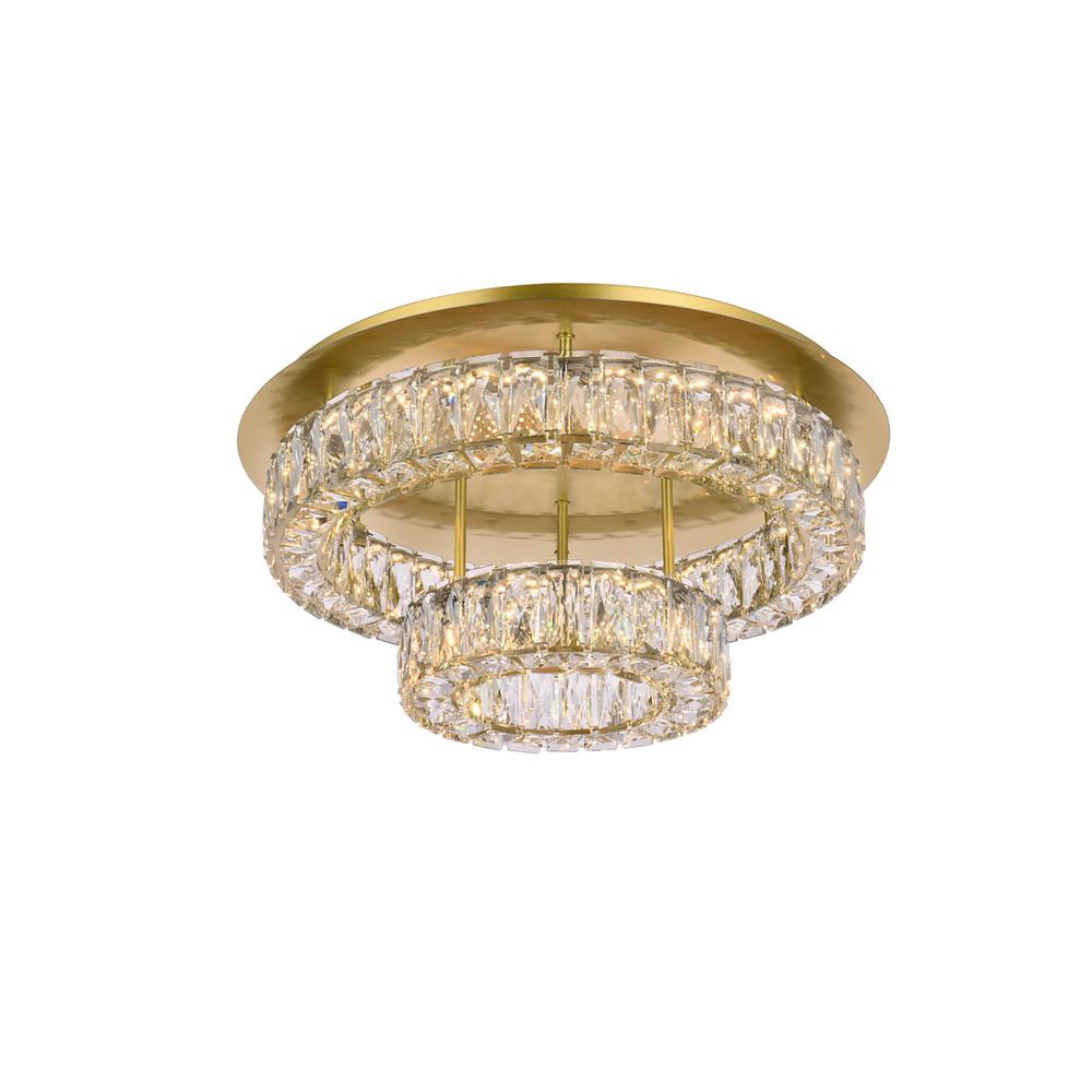 Monroe 22 inch LED double flush mount in gold. Picture 2