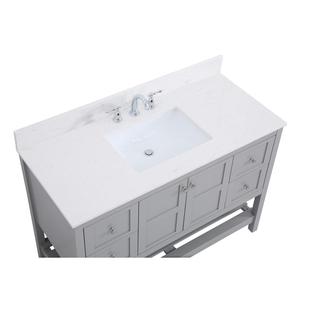 48 inch Single Bathroom Vanity in Gray with Backsplash. Picture 10