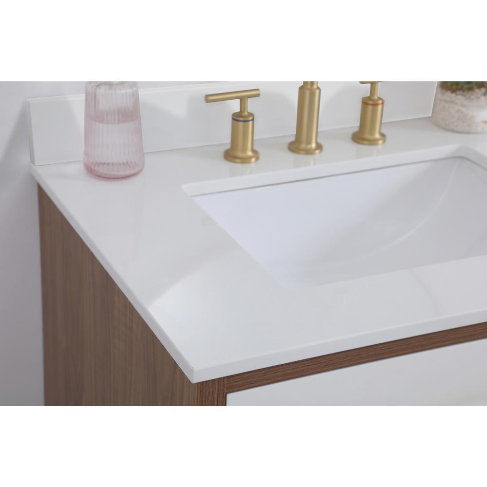 30 inch bathroom Vanity in White with Backsplash. Picture 5