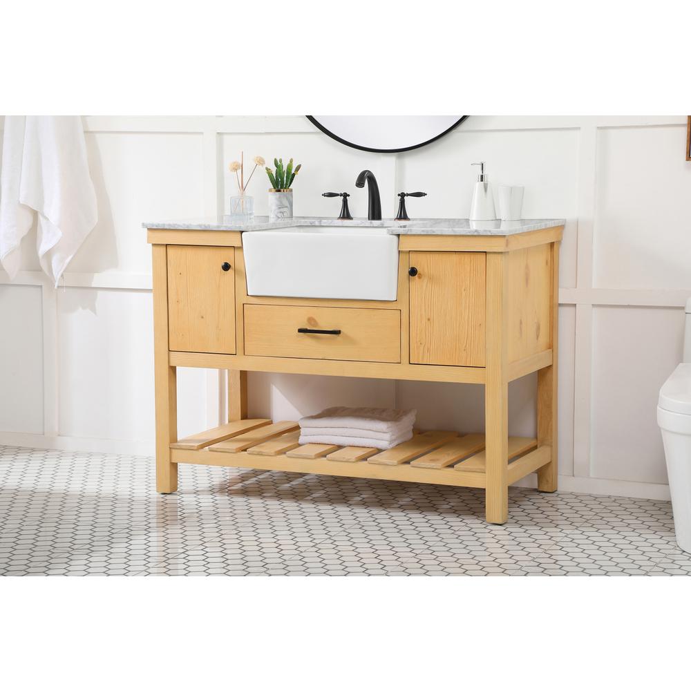 48 inch Single bathroom vanity in natural wood. Picture 2